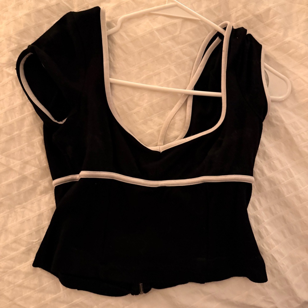 Anthropologie Maeve Sweetheart Neck Ponte Cap Sleeve Top Black Size Small